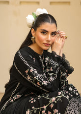 Sahar Winter Embroidered Khaddar 3 Piece Unstitched Suit S25W3PC D-02 MOONLIT NOIR